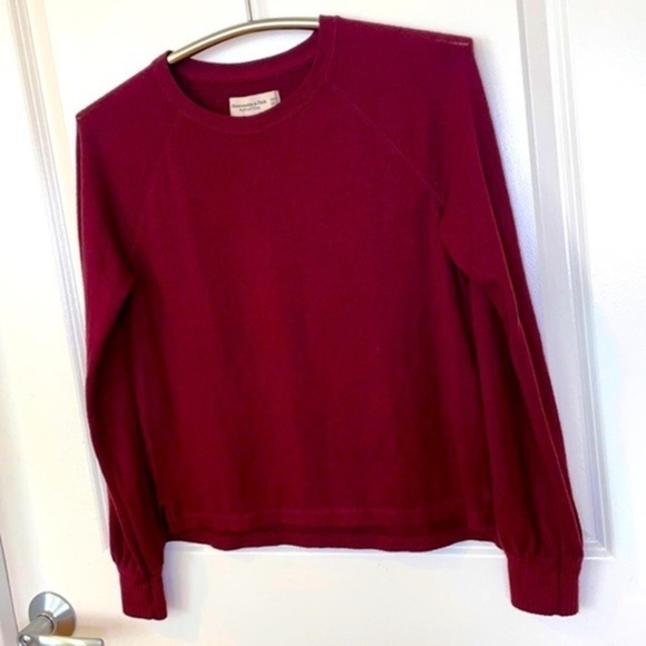 ABERCROMBIE & FITCH | Women’s Burgundy Soft A&F Cozy Long Sleeve Shirt Size XXS - Picture 2 of 6
